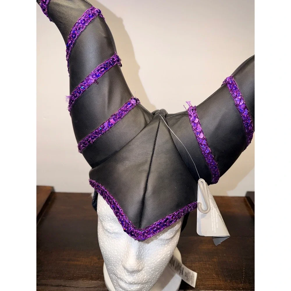 Disney Parks Maleficent Villains‎ Horns Headpiece Black Purple Sequin One Size